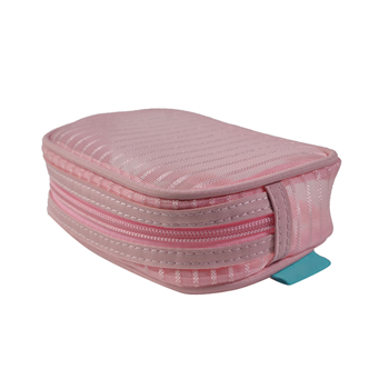 Leather Mesh Cosmetic Bag