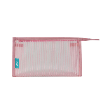 Leather Mesh Cosmetic Bag