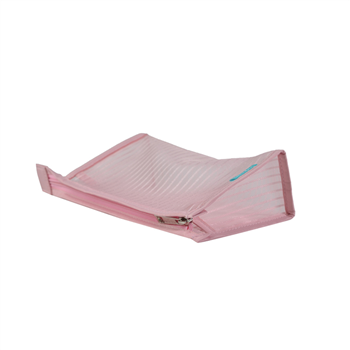 Leather Mesh Cosmetic Bag