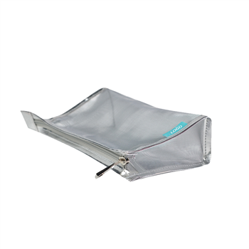 Leather Mesh Cosmetic Bag