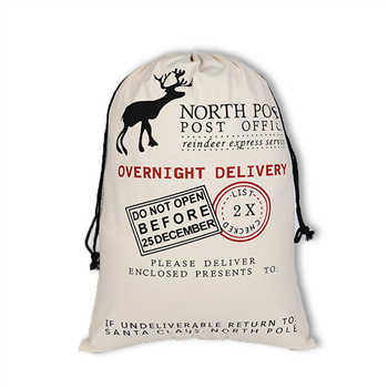 Cotton Christmas Drawstring Sack