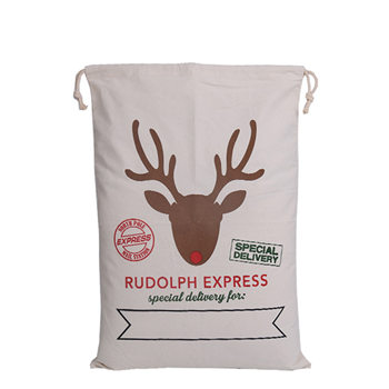 Cotton Christmas Drawstring Sack