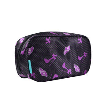 Printed Satin Travel Cosmetic Bag
