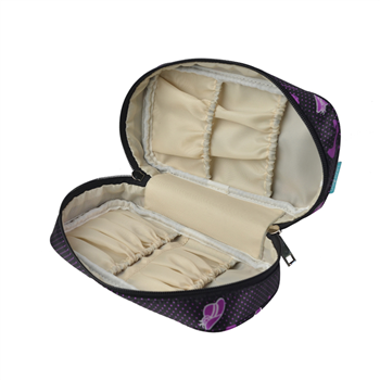 Printed Satin Travel Cosmetic Bag