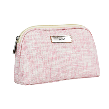 Linen Zipper Cosmetic Bag