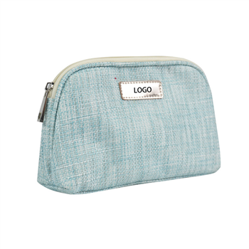 Linen Zipper Cosmetic Bag