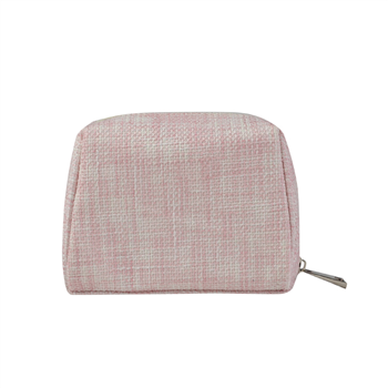 Linen Travel Zip Cosmetic Bag