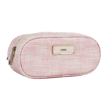 Linen Zipper Cosmetic Bag