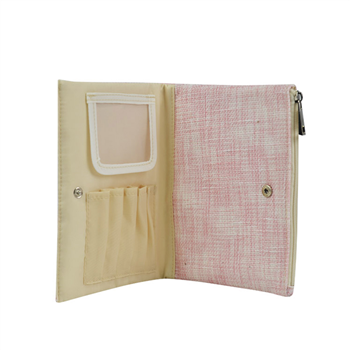 Fashion Linen Foldable Cosmetic Bag