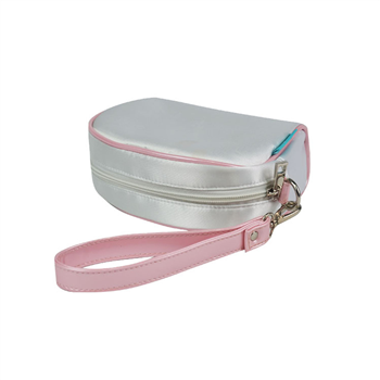 Satin PU Cosmetic Wristlet Bag