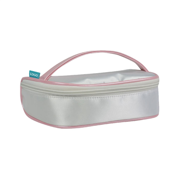 Satin PU Handle Cosmetic Bag