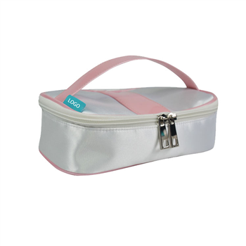 PU Satin Handle Cosmetic Pouch