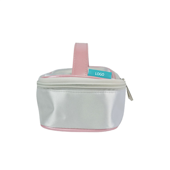 PU Satin Handle Cosmetic Pouch