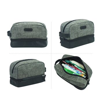 Two-Tone Oxford Travel Cosmetic Bag