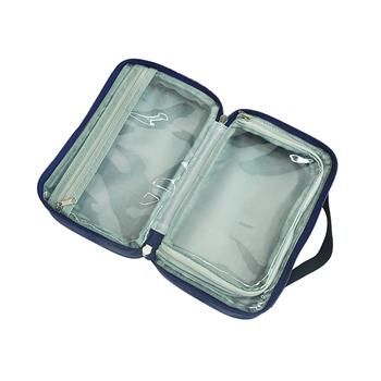 Dual-Zip Travel Cosmetic Organizer Bag