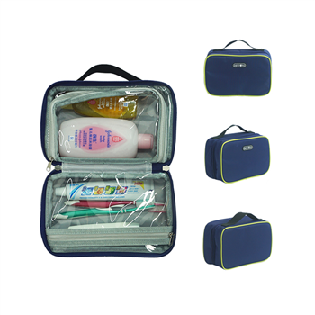 Dual-Zip Travel Cosmetic Organizer Bag