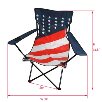 American Flag Folding Camp Chair