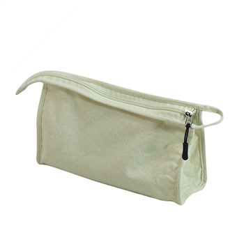 Canvas Mesh Zippered Cosmetic Pouch