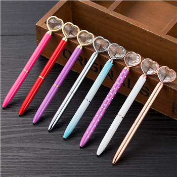 Crystal Heart Metal Pen