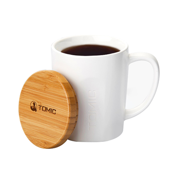 13.5 oz Ceramic Mug with Bamboo Lid