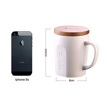 13.5 oz Ceramic Mug with Bamboo Lid