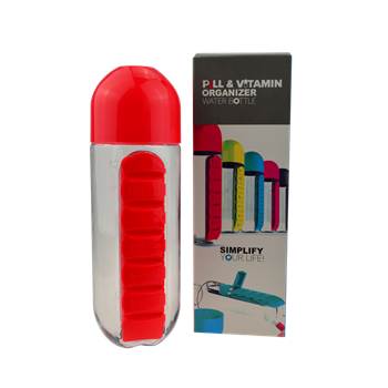 Water Bottle with Built-in Pillbox
