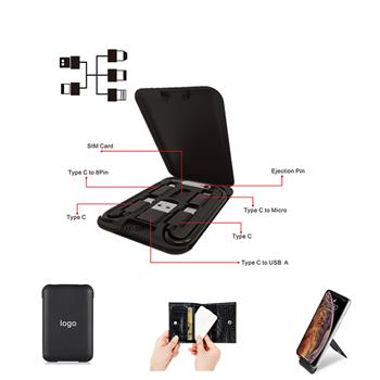 6-in-1 Compact USB Cable Kit with Phone Stand