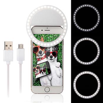 Clip-On Rechargeable Selfie Ring Light (White Light)