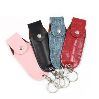 Custom Reusable Collapsible Straw with PU Pouch and Keychain