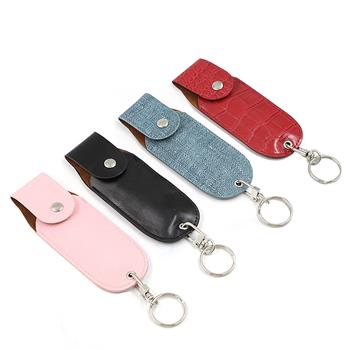 Custom Reusable Collapsible Straw with PU Pouch and Keychain