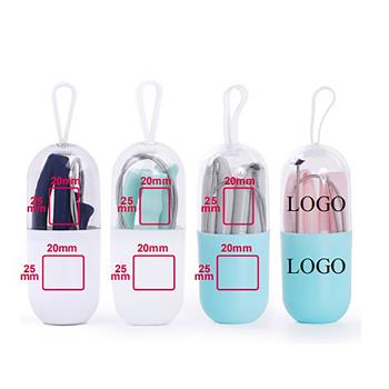Silicone Travel Straw Kit with Loop Handle