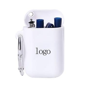 Pocket Silicone Straw Kit with Carabiner