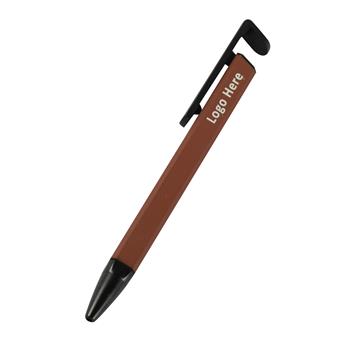 Square Metal Ballpoint Pen with Phone Stand