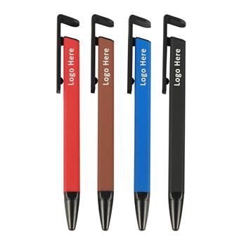 Square Metal Ballpoint Pen with Phone Stand