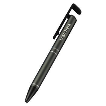 Aluminum Ballpoint Pen with Built-in Phone Stand