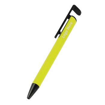 Dual-Function Metal Ballpoint Pen with Phone Stand