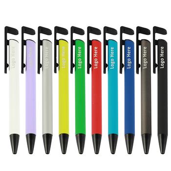 Dual-Function Metal Ballpoint Pen with Phone Stand