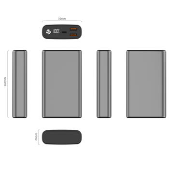 15000mAh Aluminum Power Bank with LED Display