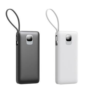 10000mAh LED Power Bank with Built-In Cables