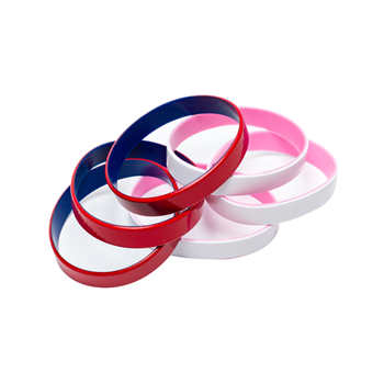 1/2" Dual-Color Painted Silicone Wristband