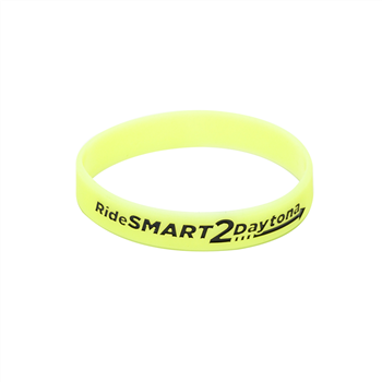 1/2" Glow-in-the-Dark Debossed Color-Filled Silicone Bracelet