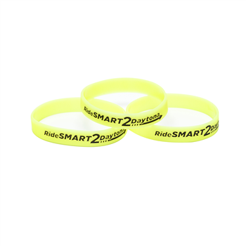 1/2" Glow-in-the-Dark Debossed Color-Filled Silicone Bracelet