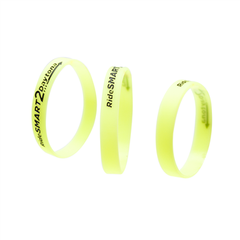 1/2" Glow-in-the-Dark Debossed Color-Filled Silicone Bracelet