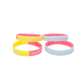1/2" Glow-in-the-Dark Two-Tone Silicone Bracelet