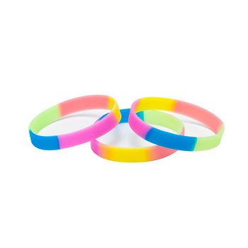 Glow-in-the-Dark Rainbow Segment Silicone Wristband