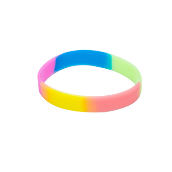 Glow-in-the-Dark Rainbow Segment Silicone Wristband
