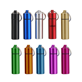 Metal Travel Case for Earplugs or Pills with Keychain