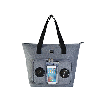 Water Resistant Canvas Cooler Bag with Bluetooth Speaker