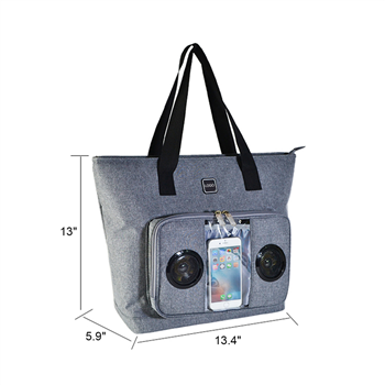 Water Resistant Canvas Cooler Bag with Bluetooth Speaker