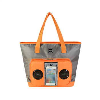 Water Resistant Canvas Cooler Bag with Bluetooth Speaker